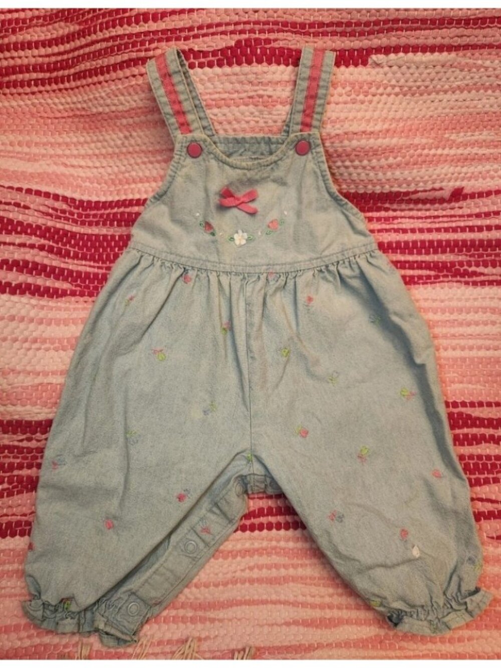 Oshkosh Bgosh Vintage Girls Floral Overalls 6-9M